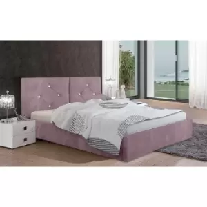 Envisage Trade - Cubana Upholstered Beds - Plush Velvet, King Size Frame, Pink - Pink