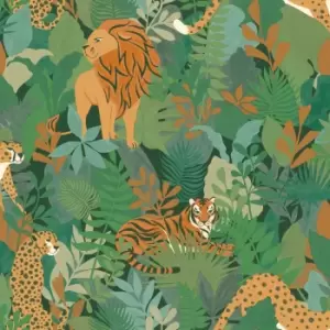 Holden Decor Animal Kingdom Green Wallpaper