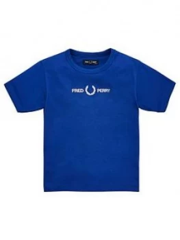 Fred Perry Boys Embroidered Logo Short Sleeve T-Shirt - Cobalt Size 7-8 Years
