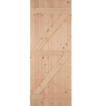 JELD-WEN Ledged & Braced Unfinished Natural Redwood External Shed Door - 1981mm x 762mm (78x30 inch) Softwood Jeld Wen E26LB