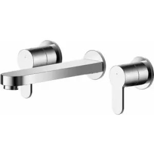 Arvan 3-Hole Wall Mounted Basin Mixer Tap without Plate - Chrome - Nuie