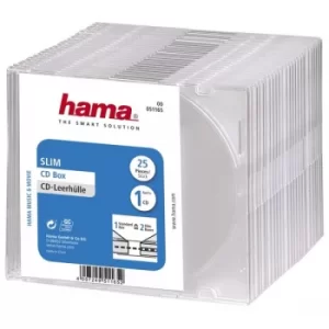 Hama Slim CD Jewel Case, pack of 25, transparent
