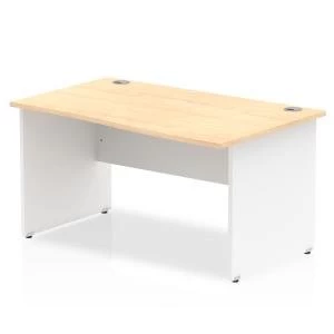 Trexus Desk Wave Right Hand Panel End 1400x800mm Maple Top White