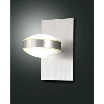 Fabas Luce Lighting - Fabas Luce Mill LED Up & Down Wall Light Satin Nickel Glass