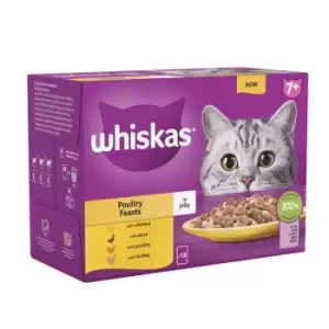 Whiskas 7+ Senior Pouches in Jelly - Saver Pack: Poultry Selection in Jelly (24 x 85g)