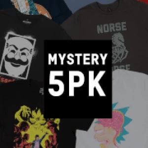 Mystery Geek T-Shirt - 5-Pack - Mens - S
