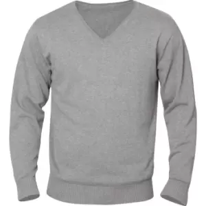 Clique Mens Aston Knitted V Neck Sweatshirt (XL) (Grey Melange)