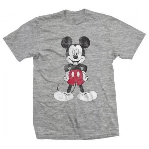 Disney - Mickey Mouse Pose Unisex Large T-Shirt - Grey