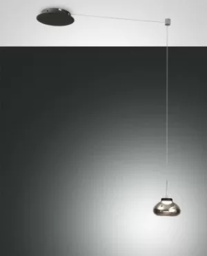 Arabella LED Dome Pendant Ceiling Lights Transparent Grey Glass