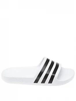 adidas Adilette Aqua Sliders - White/Black, Size 10, Men