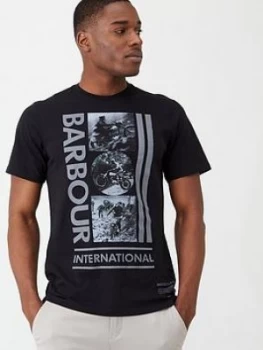Barbour International Mono Print T-Shirt - Black