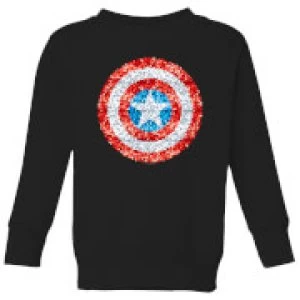 Marvel Captain America Pixelated Shield Kids Sweatshirt - Black - 3-4 Years