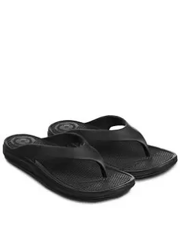 TOTES Ladies Solbounce With Toe Post Sandals - Black, Size 4, Women