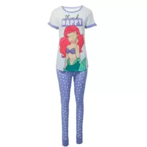 Disney Womens/Ladies Little Mermaid Ariel Pyjama Set (12-14) (White/Lilac)
