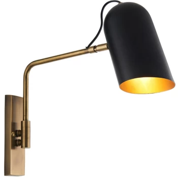 Endon Directory Lighting - Task Wall Lamp Antique Solid Brass, Matt Black