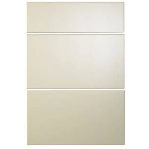 Cooke Lewis Raffello High Gloss Cream Drawer front W500mm Set of 3