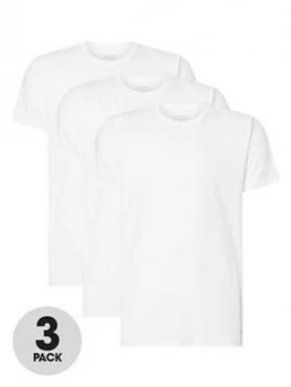 Calvin Klein 3 Pack T-Shirts - White, Size L, Men