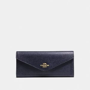 Coach Soft wallet large flapover purse Blue