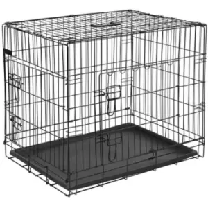 Dog Transport Crate Metal 92.5x57.5x64cm Black 15003 Black - @pet