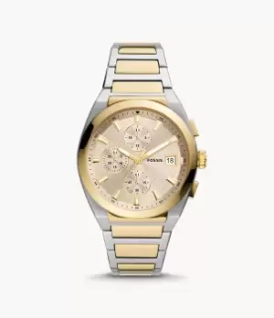 Fossil Men Everett Chronograph Two-Tone Stainless Steel Watch