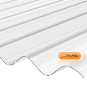 Corrapol Clear Polycarb Corrugated Sheet 840 X 2440mm