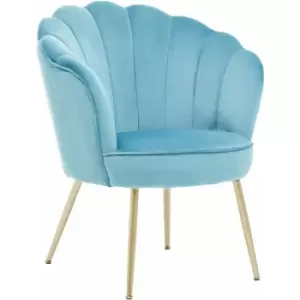 Ovala Aqua Velvet Scalloped Chair - Premier Housewares