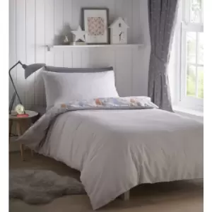 Portfolio - Owls Quilt Duvet Cover Bed Set, Multi, Single - Multicoloured