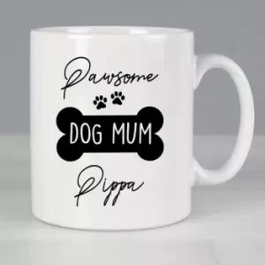 Personalised Pawsome Dog Mum Mug White