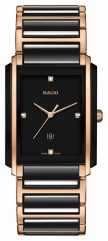 RADO Integral L Mens Black/Rose Gold PVD Plated Bracelet Watch