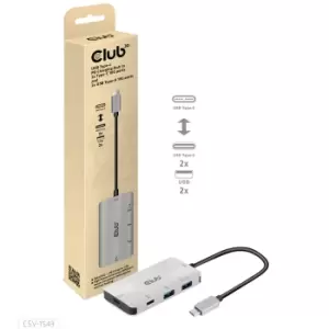 CLUB3D USB Gen2 Type-C PD Charging Hub to 2x Type-C 10G ports and...