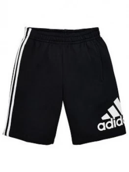 adidas Boys Badge Of Sport Shorts - Black, Size 15-16 Years
