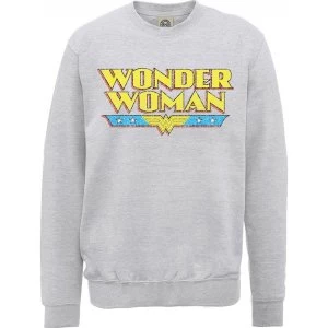 DC Comics - Wonder Woman Logo Crackle Mens X-Large Sweatshirt - Grey