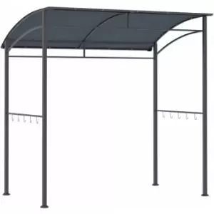 2M bbq Gazebo Tent Sun Shade with Hooks Outdoor Patio Metal, Grey - Grey