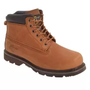 Grafters Mens 6 Eye Padded Leather Work Boots (12 UK) (Light Brown)