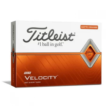 Titleist Velocity 12 Pack Golf Balls - Orange