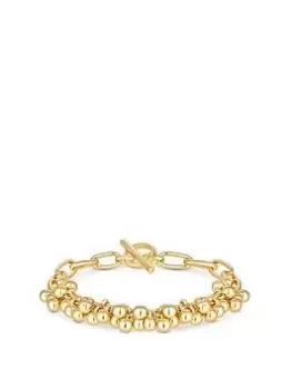Mood Gold Polished Orb Shaker Chain Bracelet, Gold, Women