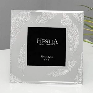 4" x 4" - HESTIA? Silver Glitter feather Photo Frame