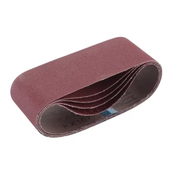 09235 Cloth Sanding Belt, 75 x 457mm, 120 Grit (5 Pack) - Draper