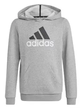 Boys, adidas Sportswear Essentials Junior Unisex Big Logo Overhead Hoodie, Grey, Size 11-12 Years