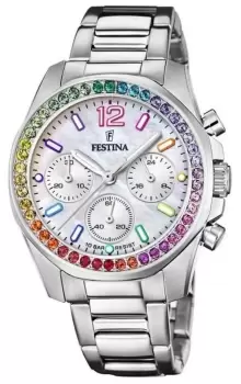 Festina F20606/2 Womens Chronograh Mother-of-Pearl Dial Watch