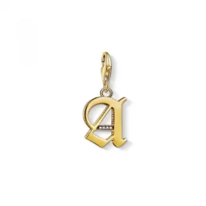 Ladies Thomas Sabo Gold Plated Sterling Silver Charm Club Letter A Charm
