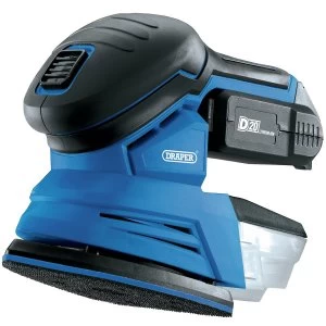 Draper D20 20V Tri-Base (Detail) Sander with 2Ah Battery and Charger