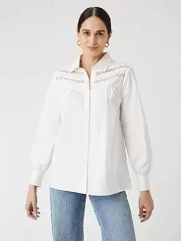 Wallis Poplin Shirt - White, Size 10, Women