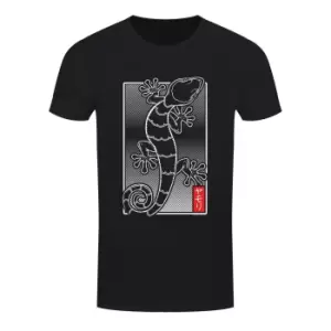 Unorthodox Collective Mens Oriental Gecko T-Shirt (S) (Black/White)