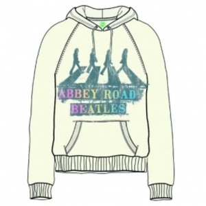 The Beatles Abbey Road Spray Ladies Natural Hoodie Small