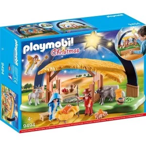 Playmobil - Christmas Illuminating Nativity Manger with Fold-out Feet Playset