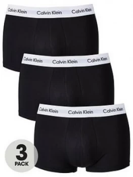 Calvin Klein 3 Pack Low Rise Trunks - Black, Size L, Men