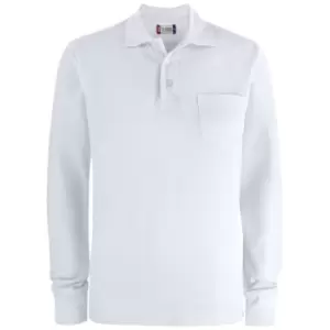Clique Unisex Adult Plain Long-Sleeved Polo Shirt (S) (White)