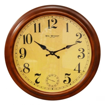 WILLIAM WIDDOP Satin Wooden Wall Clock - 60cm