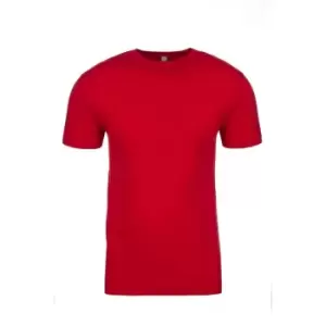 Next Level Adults Unisex Suede Feel Crew Neck T-Shirt (M) (Red)